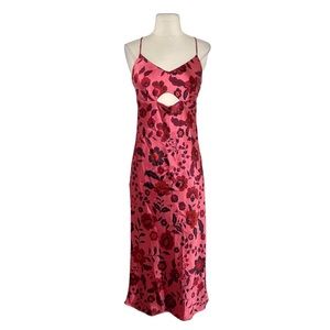 House of Harlow 1960 Satin Floral Midi Dress